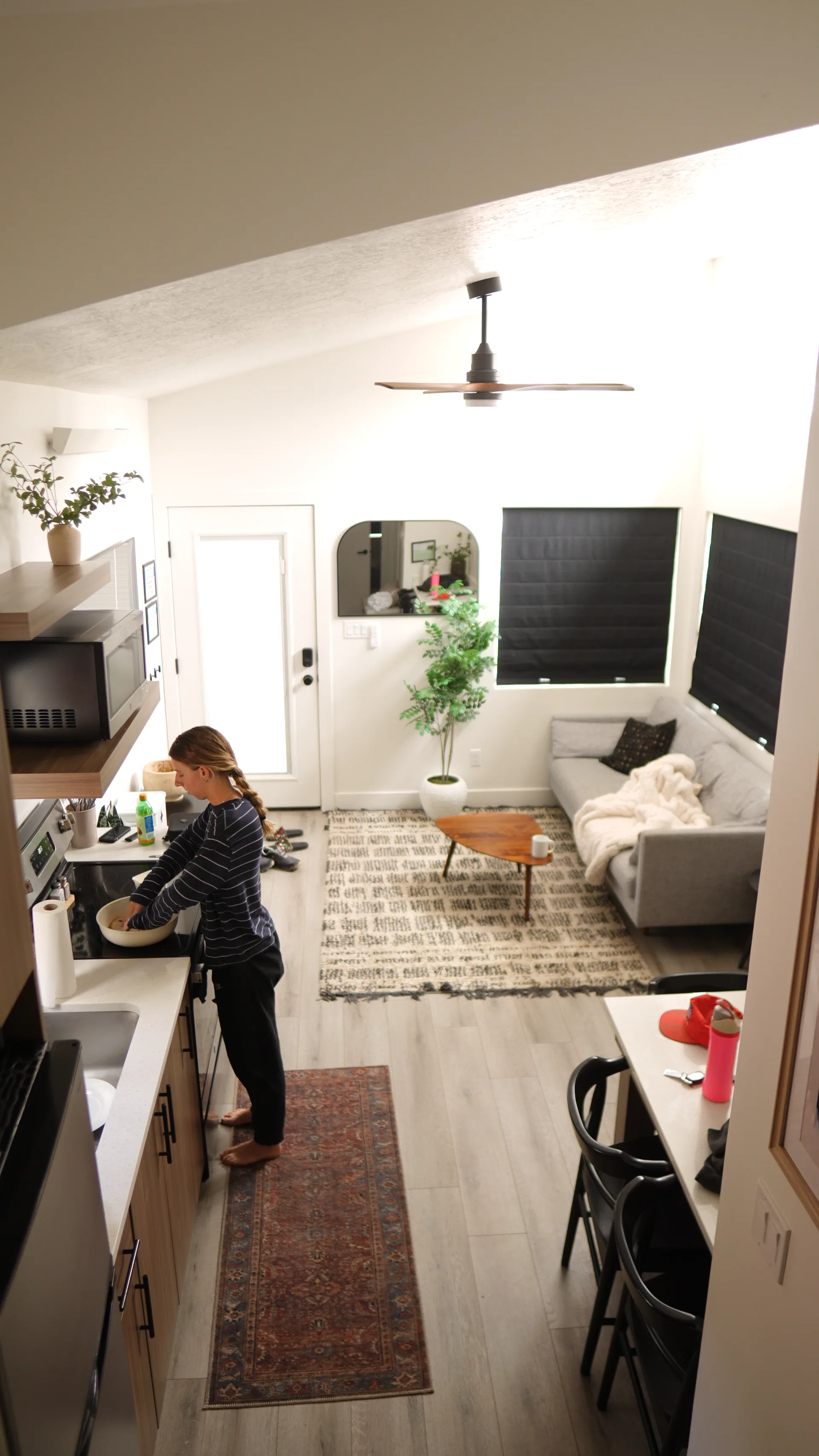 Breakfast being prepared in an Unplug kitchen
