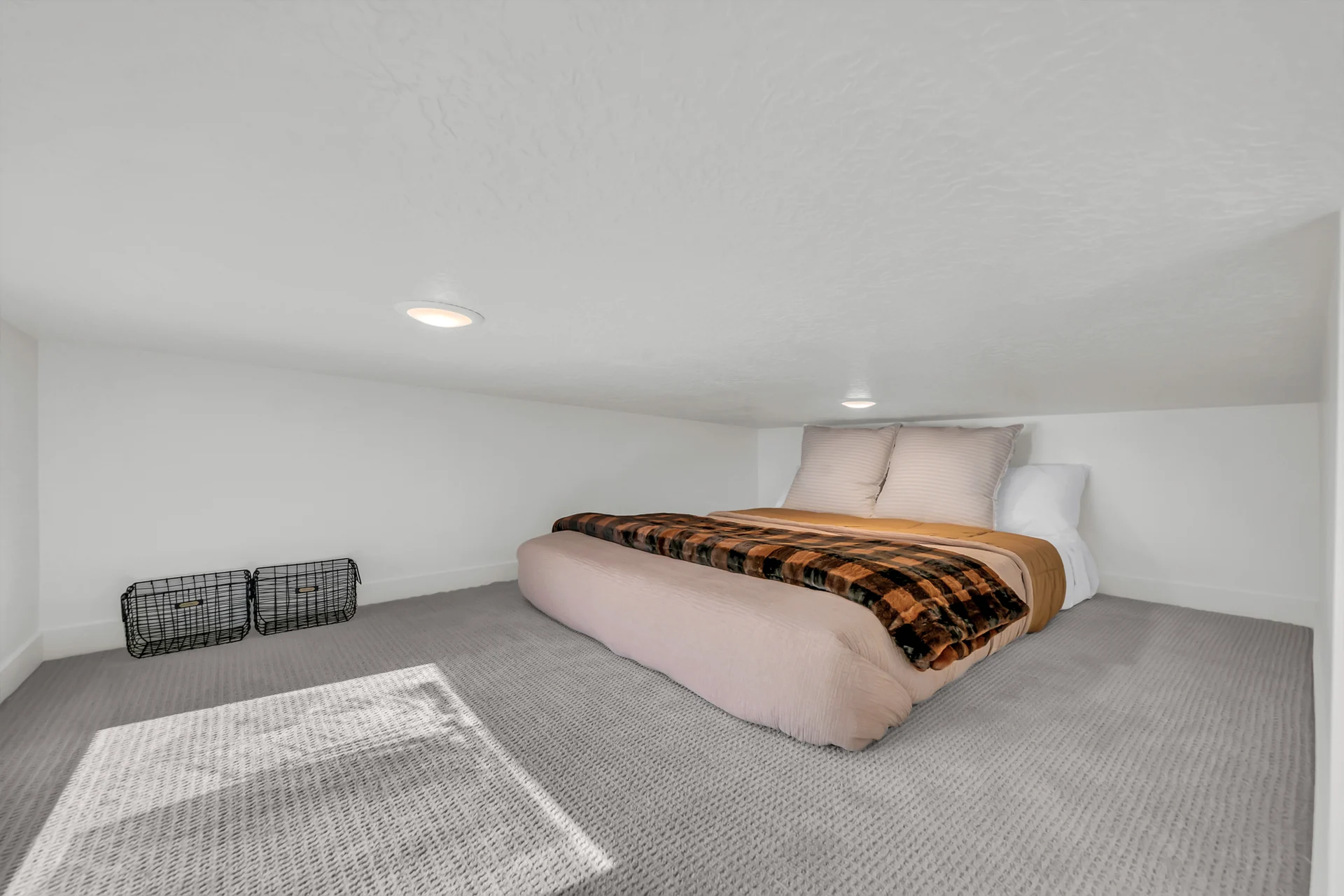Queen loft reached by stairs